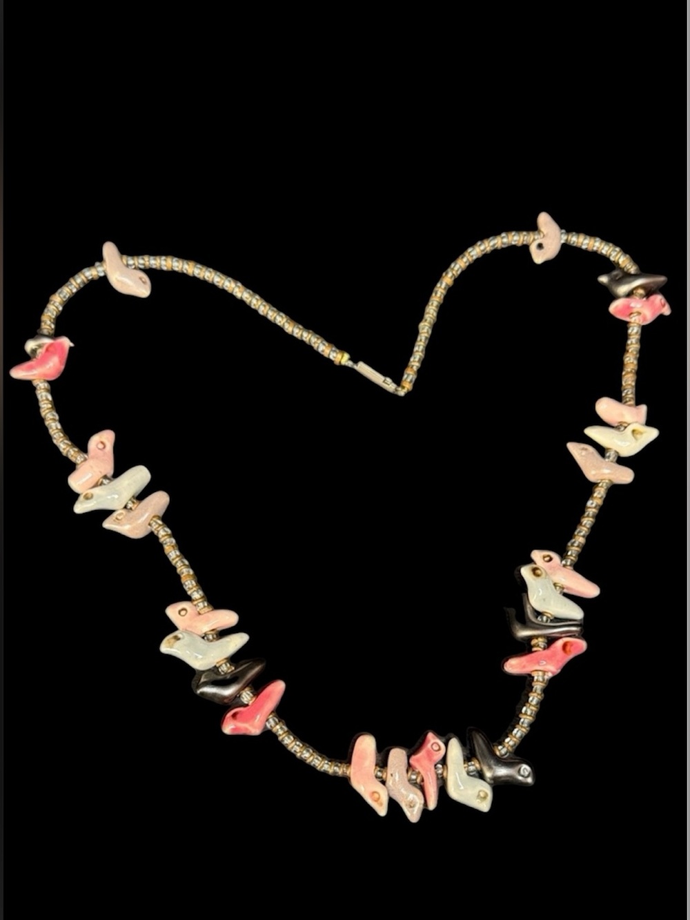 Vintage Zuni Heishi Bird Fetish Necklace